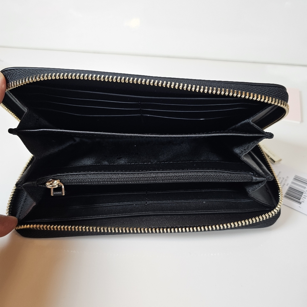 ✨ NWT Kate Spade Staci Colorblock Large Continental Wallet - Warm Beige/Black ✨ - Picture 10 of 13